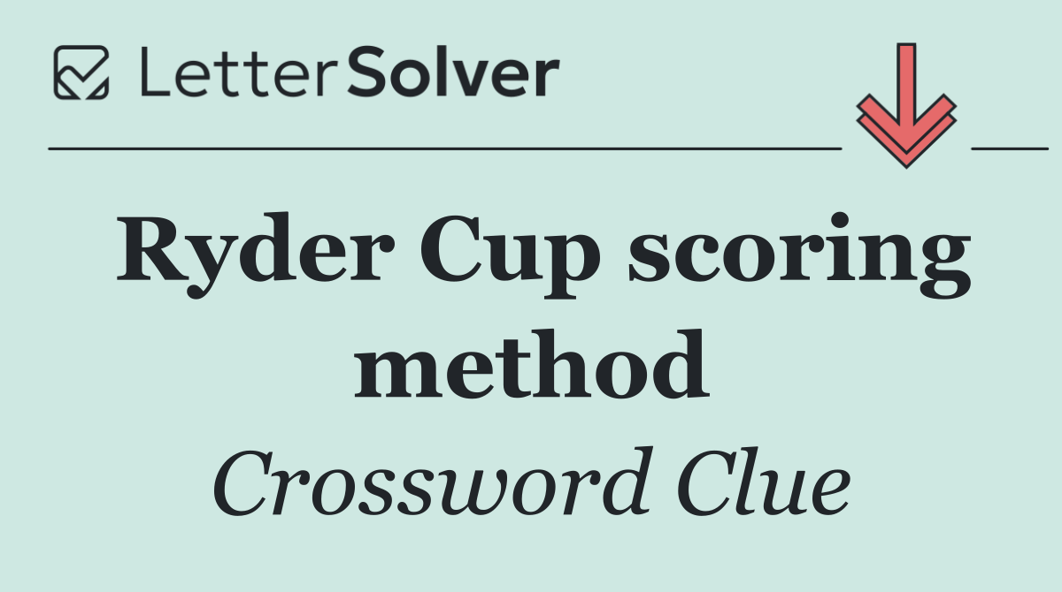 Ryder Cup scoring method