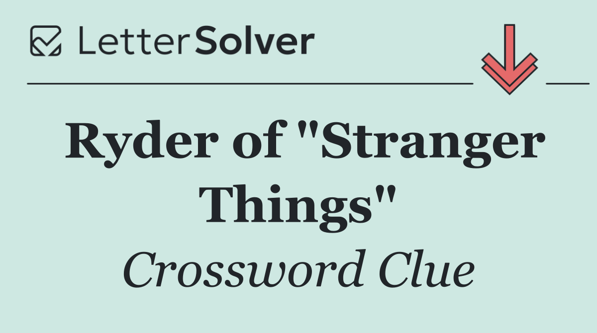 Ryder of "Stranger Things"