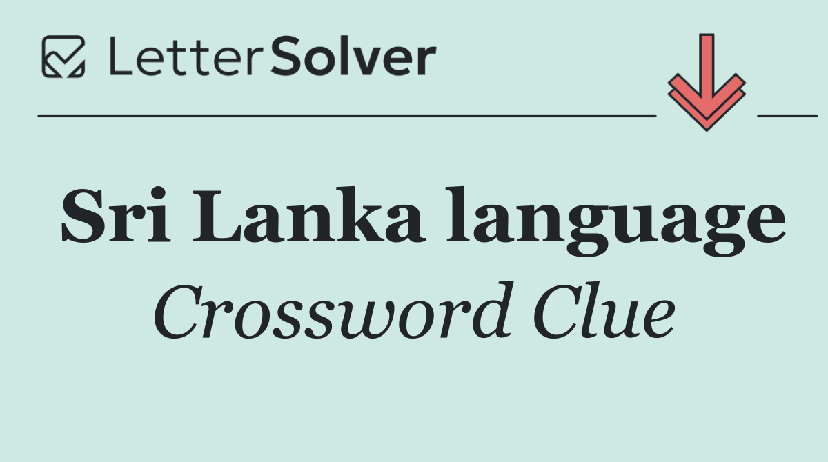 Sri Lanka language