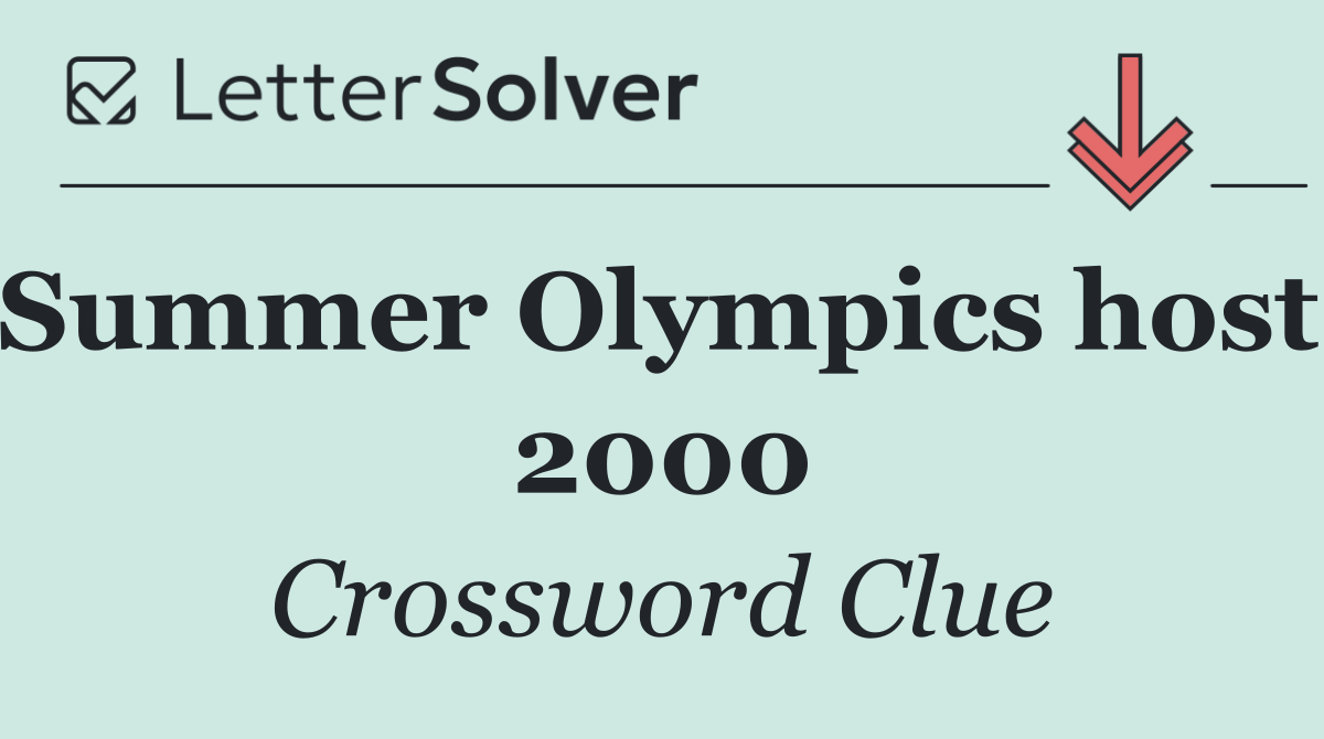 Summer Olympics host, 2000