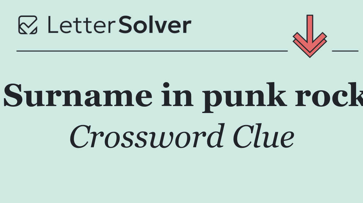 Surname in punk rock