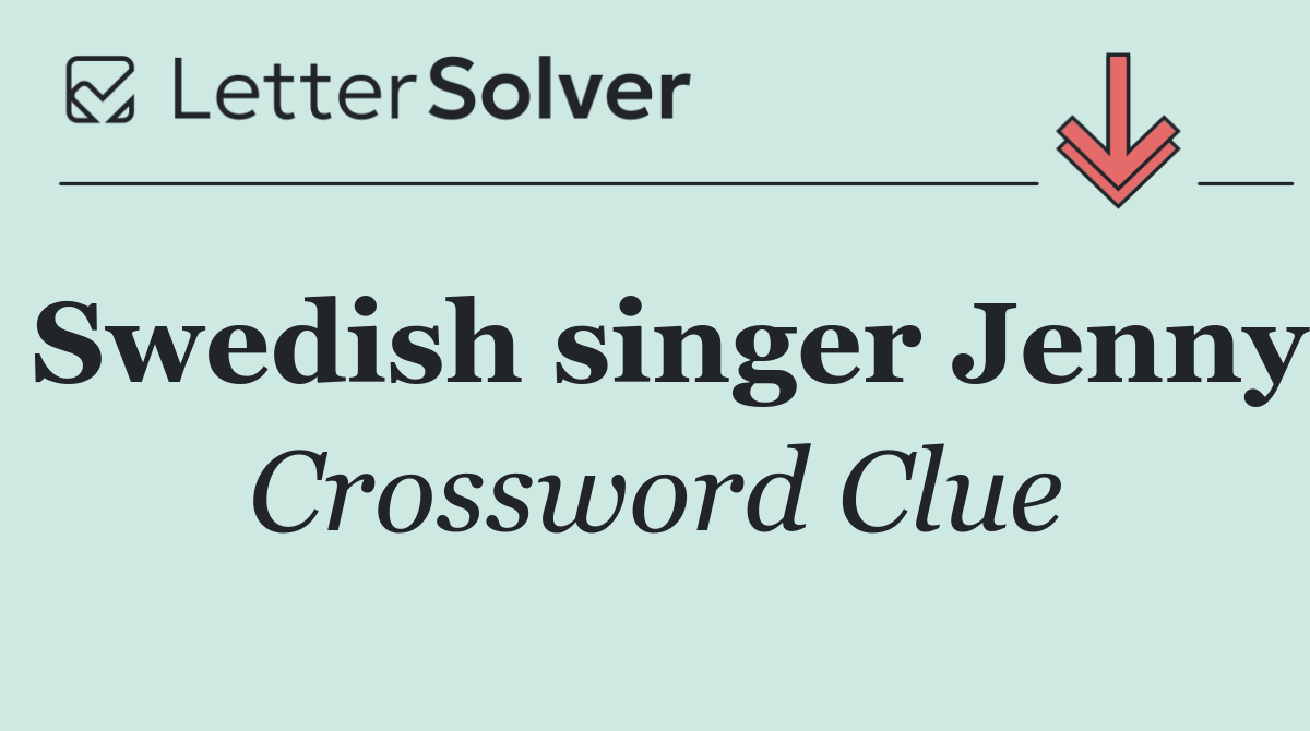 Swedish singer Jenny