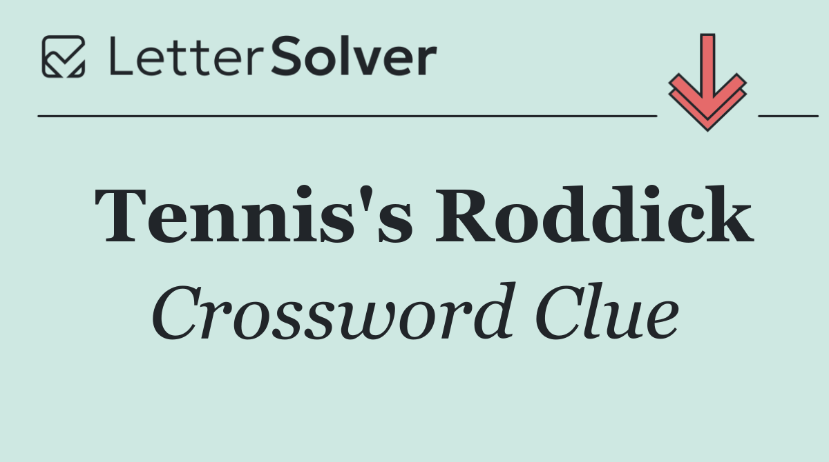 Tennis's Roddick