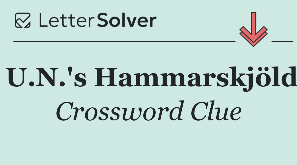 U.N.'s Hammarskjöld