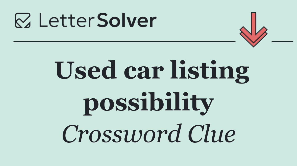 Used car listing possibility