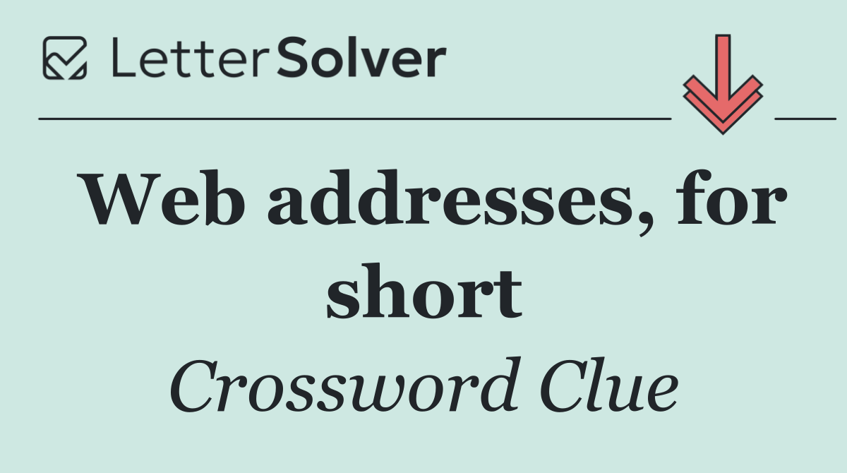 Web addresses, for short