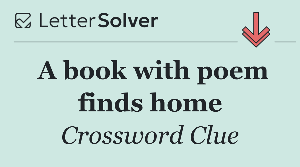 A book with poem finds home
