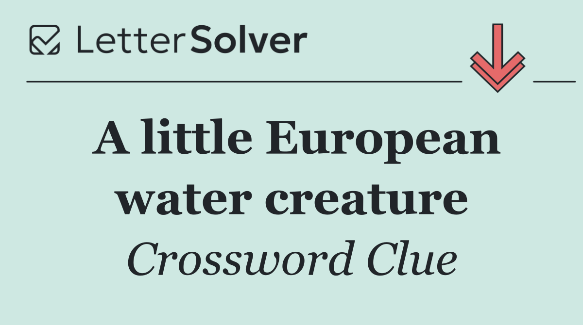 A little European water creature