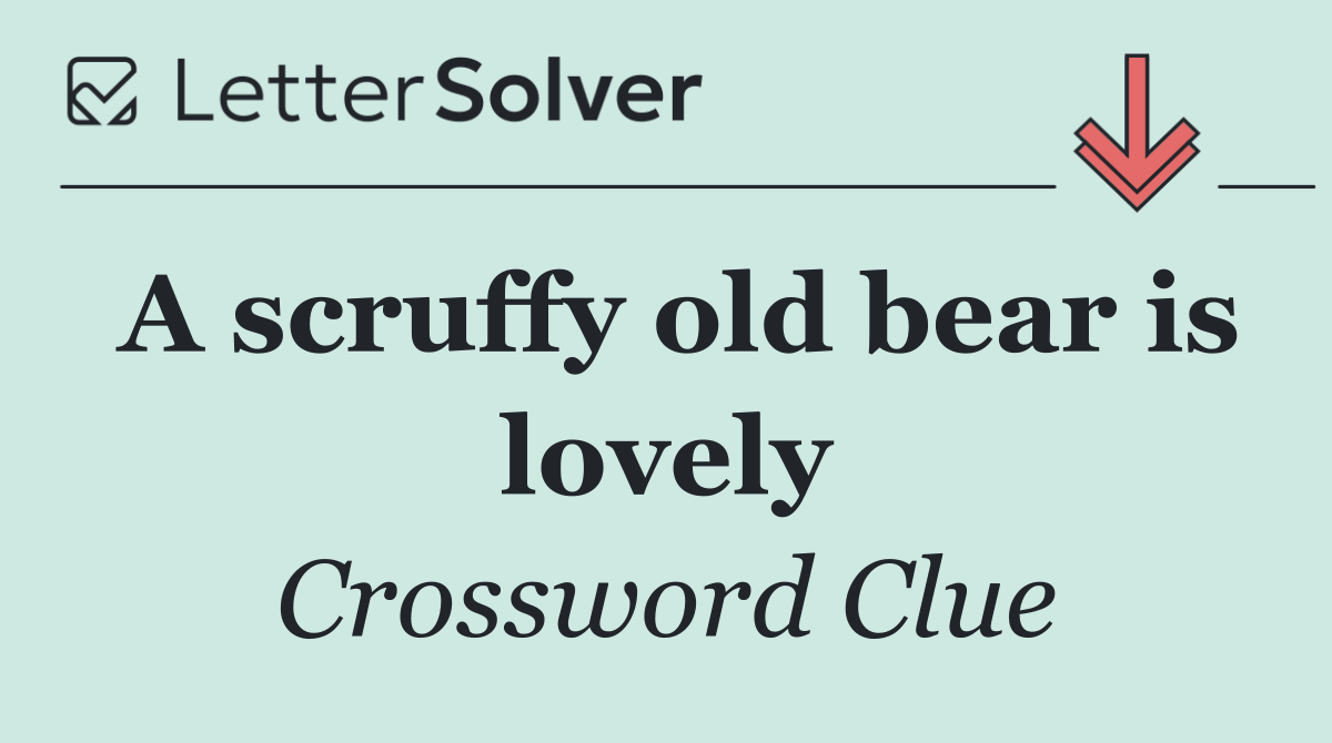 A scruffy old bear is lovely