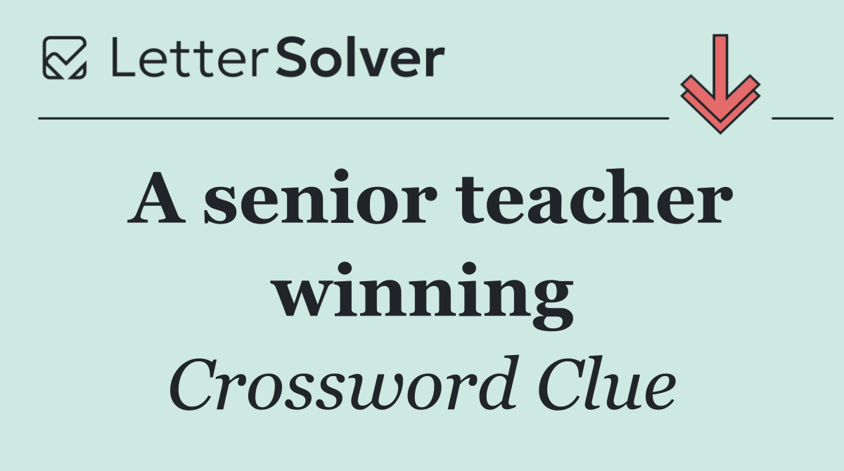 A senior teacher winning