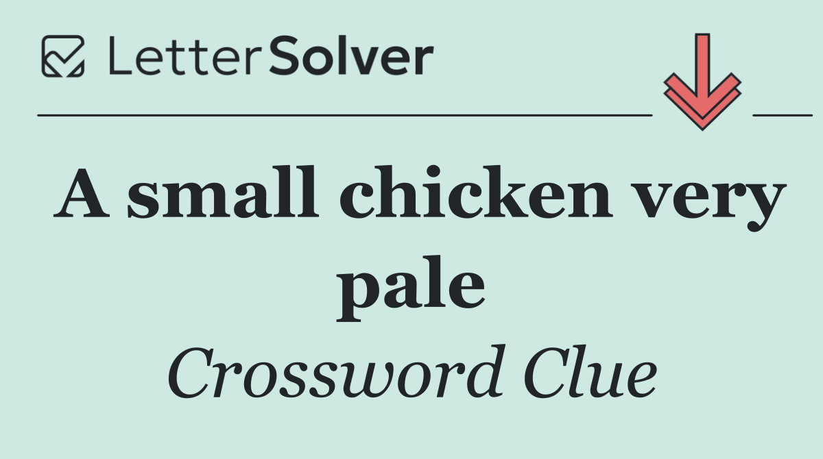A small chicken very pale