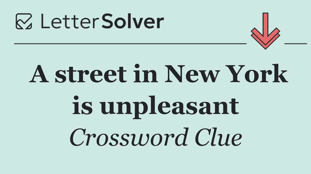 A street in New York is unpleasant