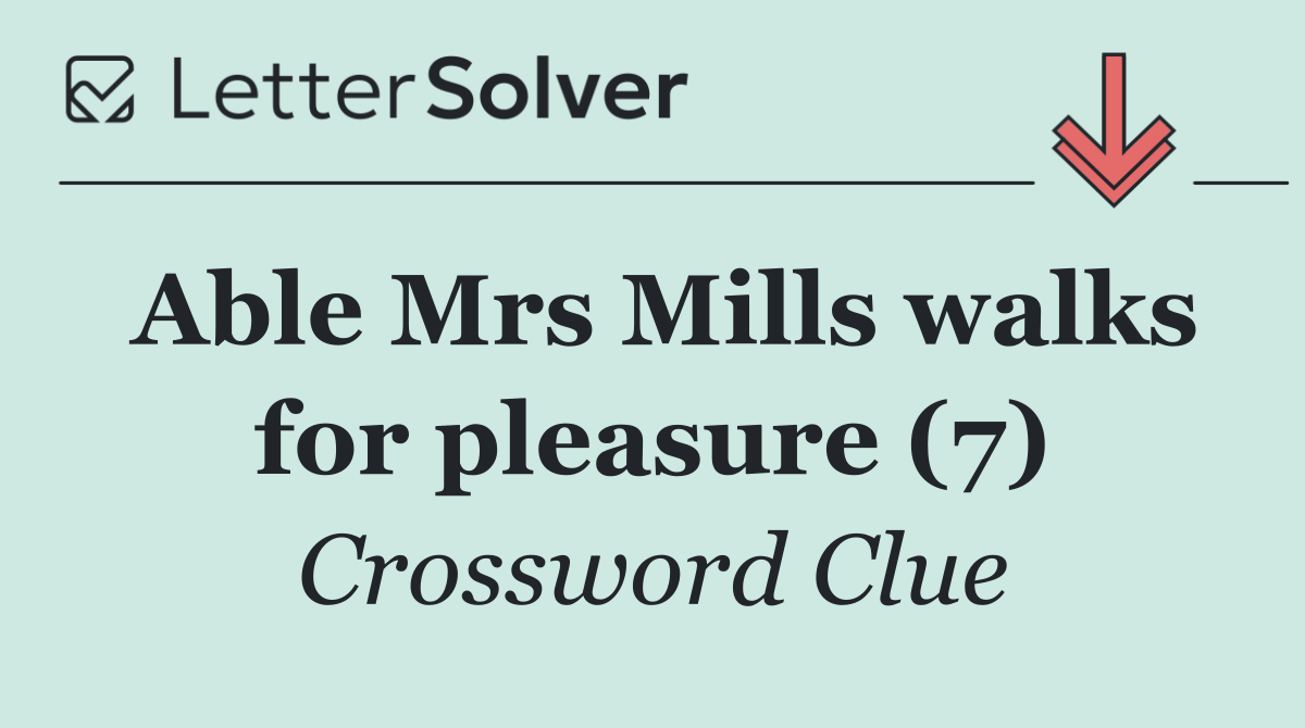 Able Mrs Mills walks for pleasure (7)