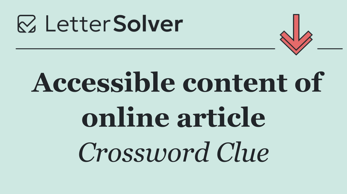 Accessible content of online article