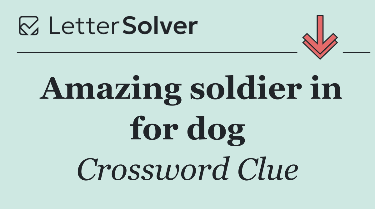 Amazing soldier in for dog