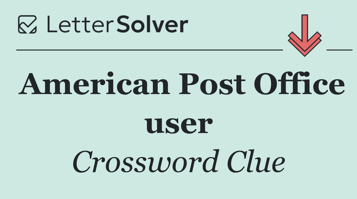 American Post Office user