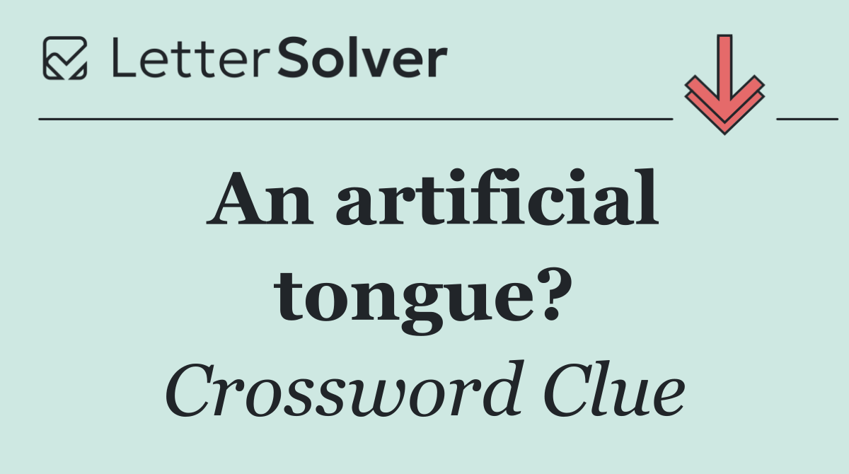 An artificial tongue?