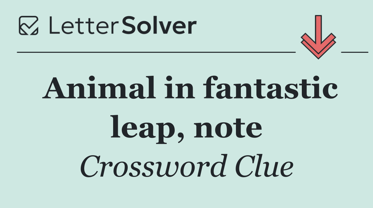 Animal in fantastic leap, note