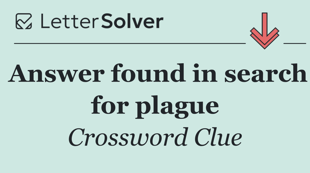 Answer found in search for plague