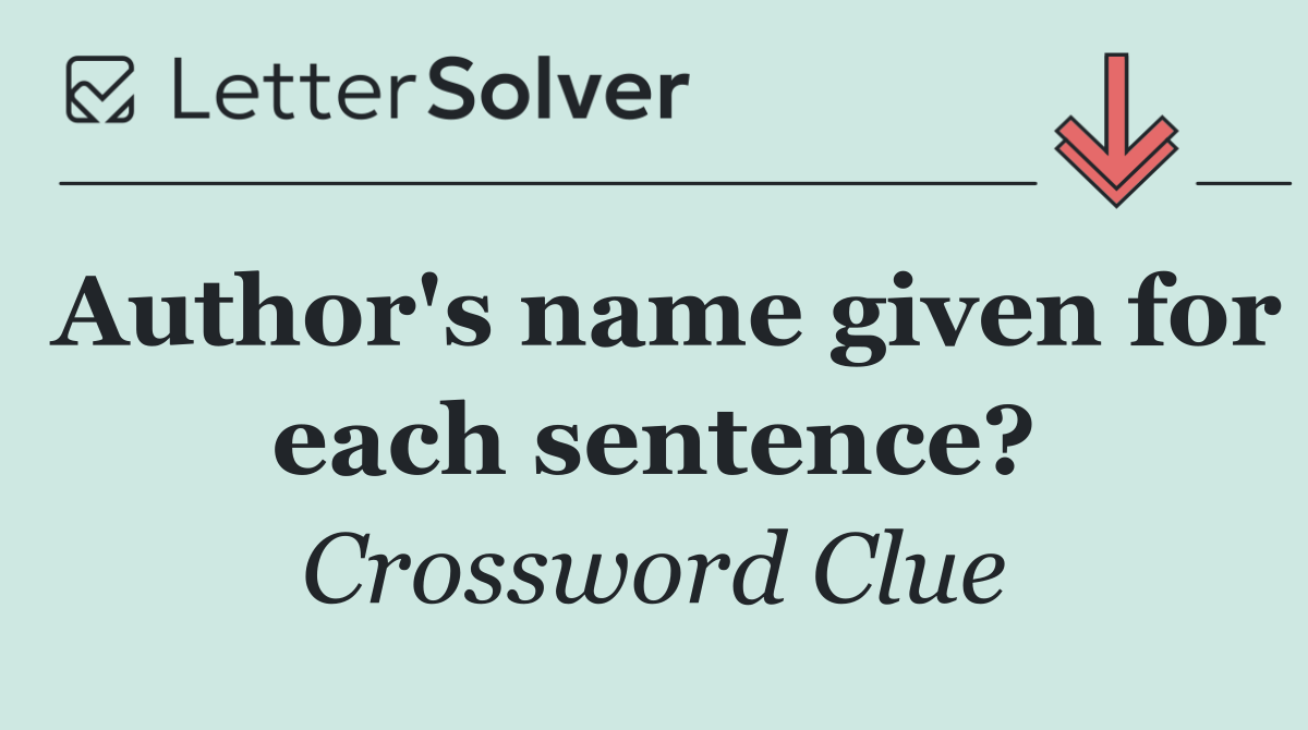 Author's name given for each sentence?