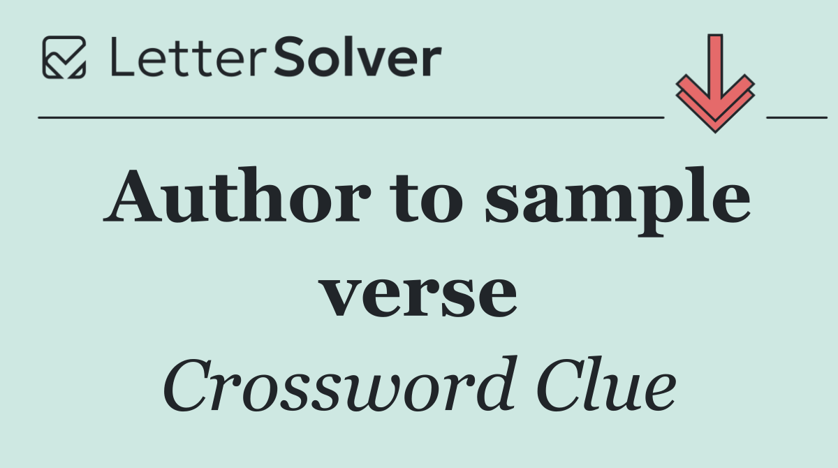 Author to sample verse