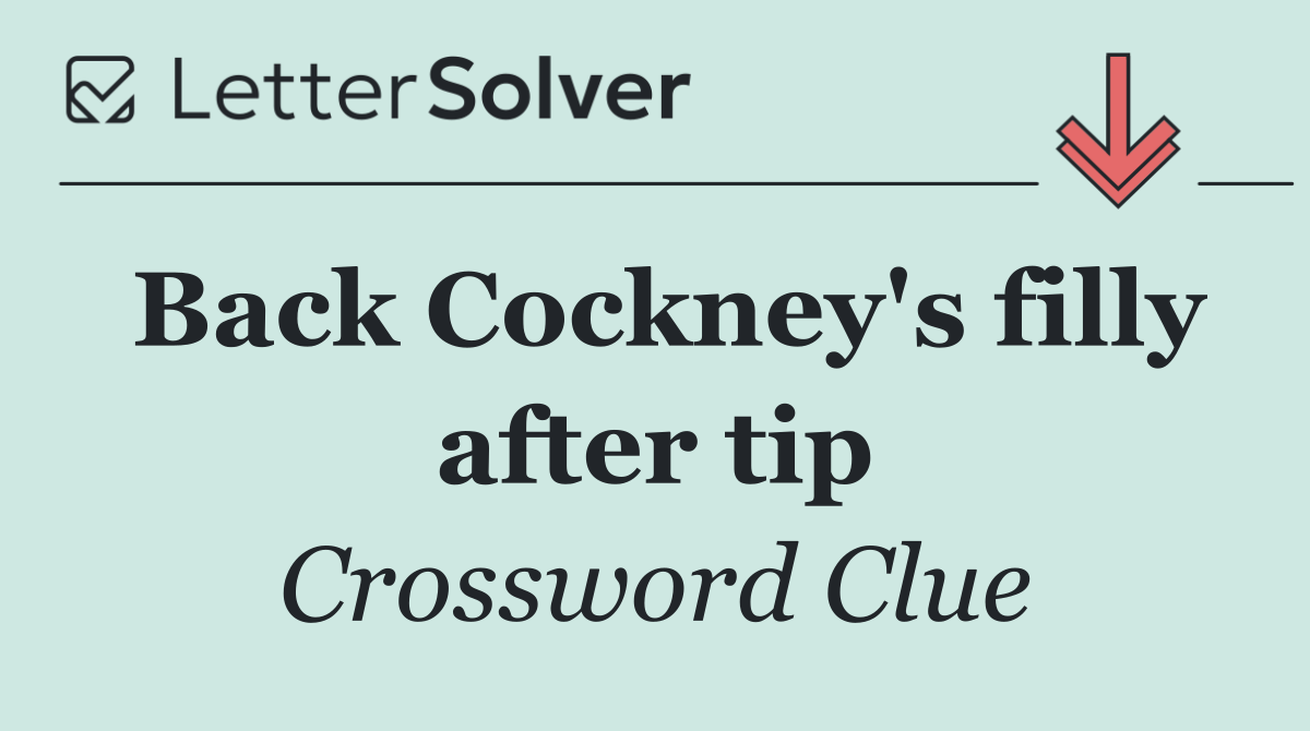 Back Cockney's filly after tip