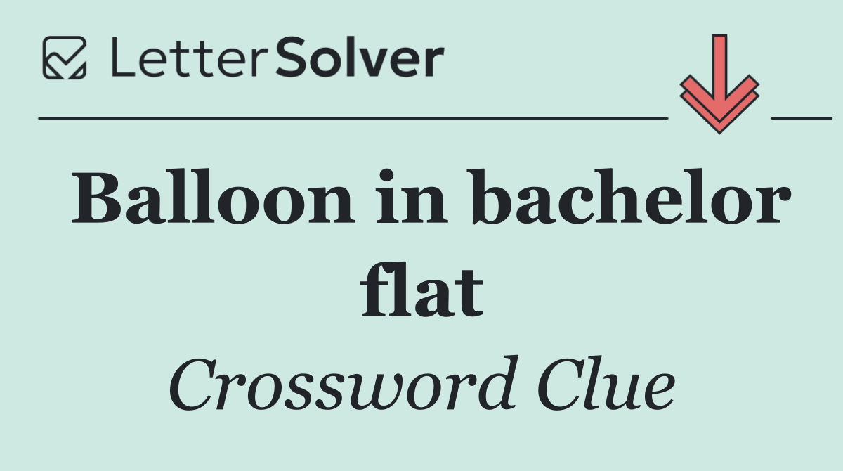 Balloon in bachelor flat