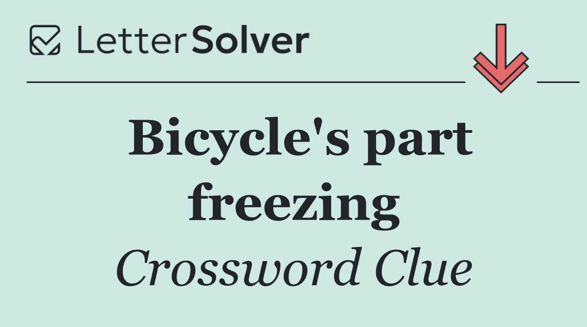 Bicycle's part freezing