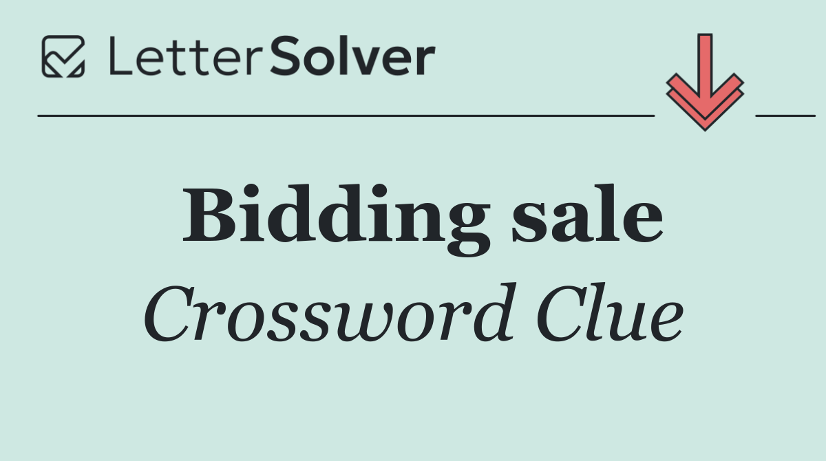 Bidding sale