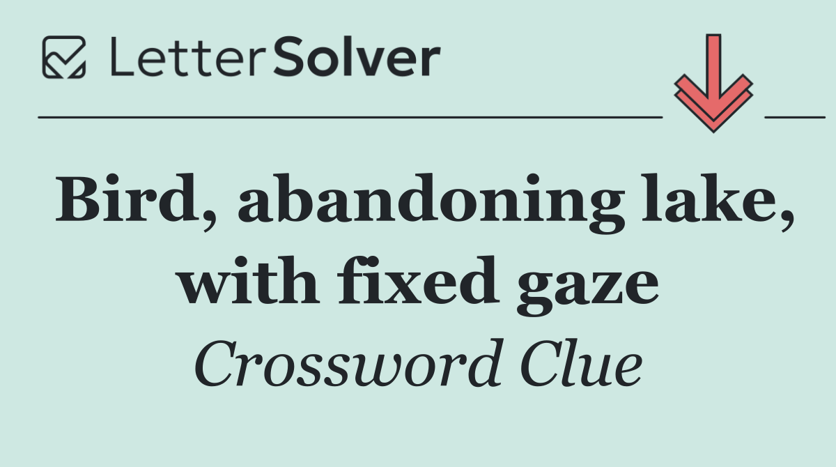 Bird, abandoning lake, with fixed gaze