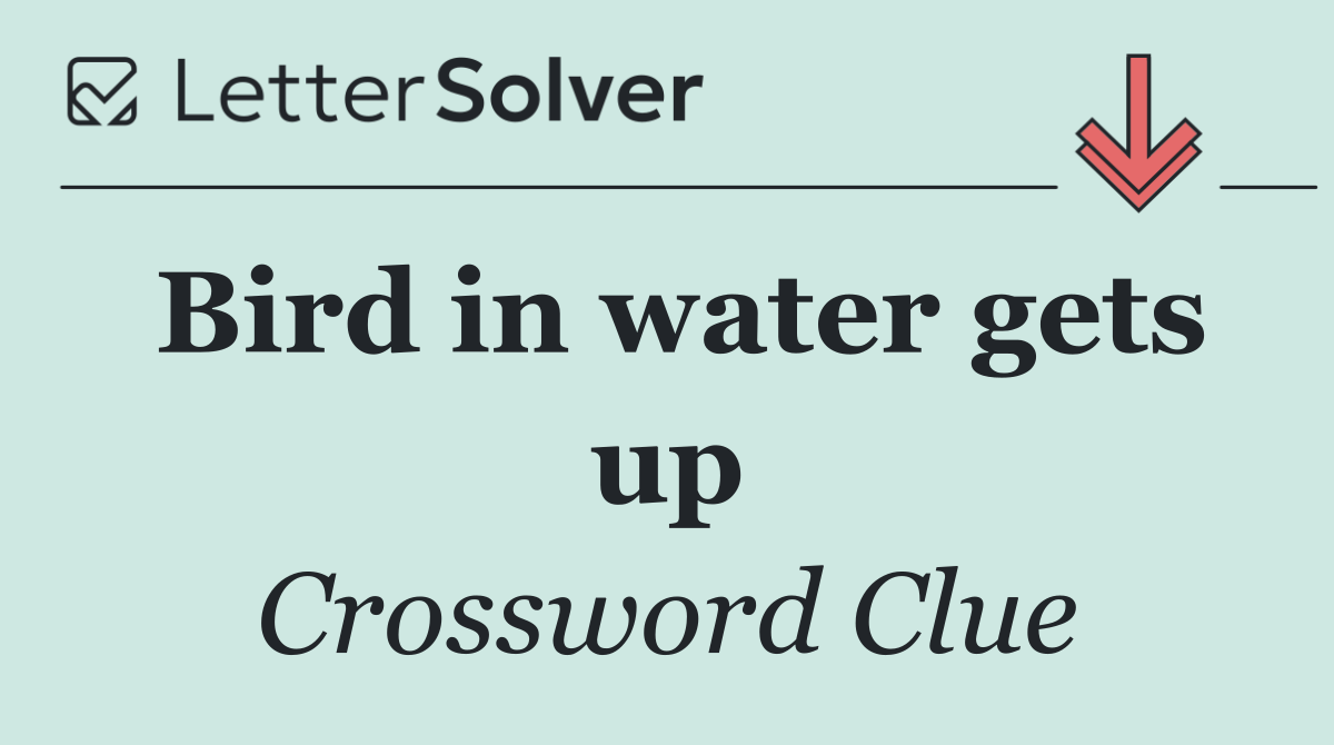Bird in water gets up