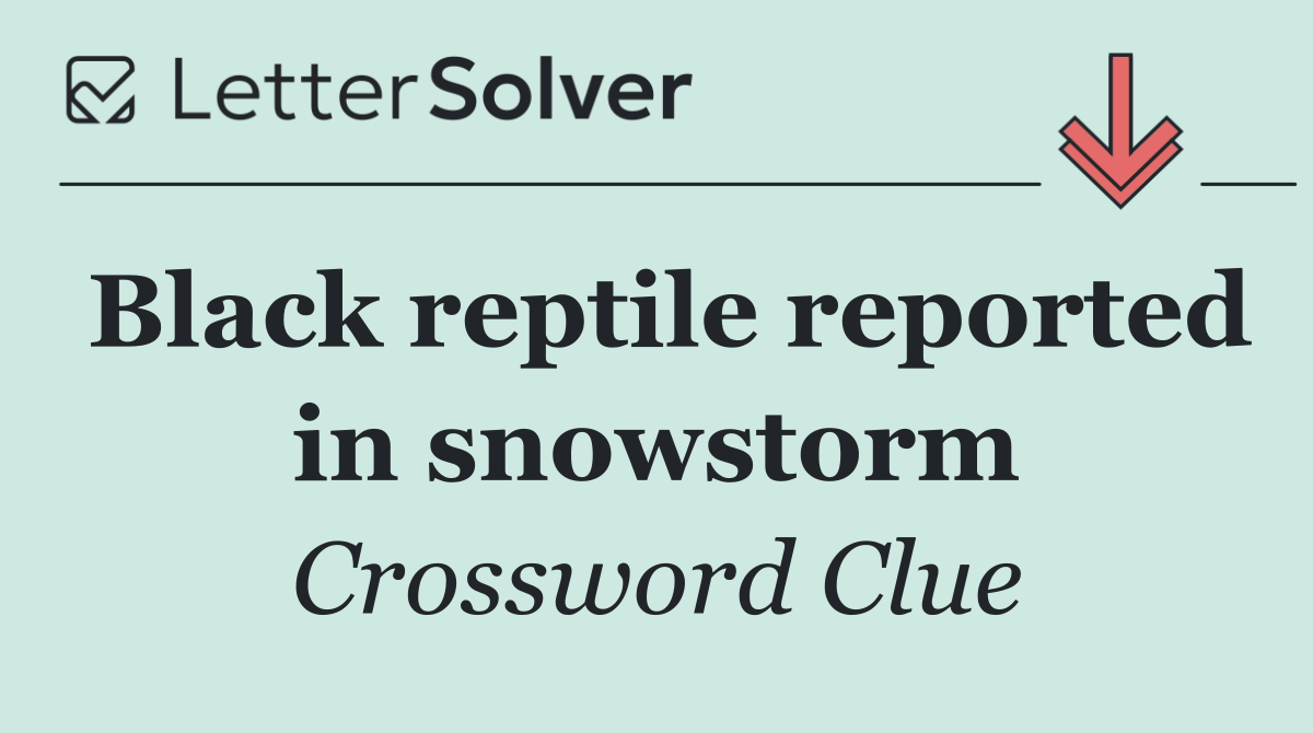 Black reptile reported in snowstorm