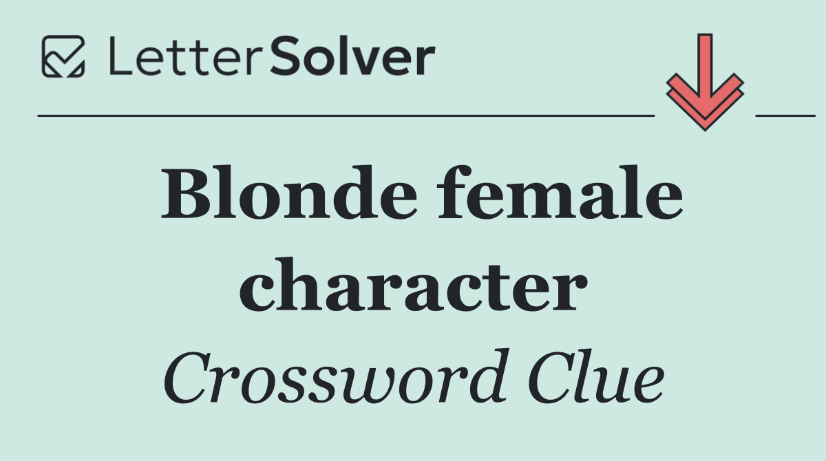 Blonde female character