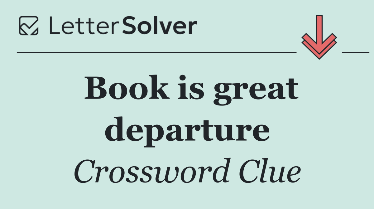 Book is great departure