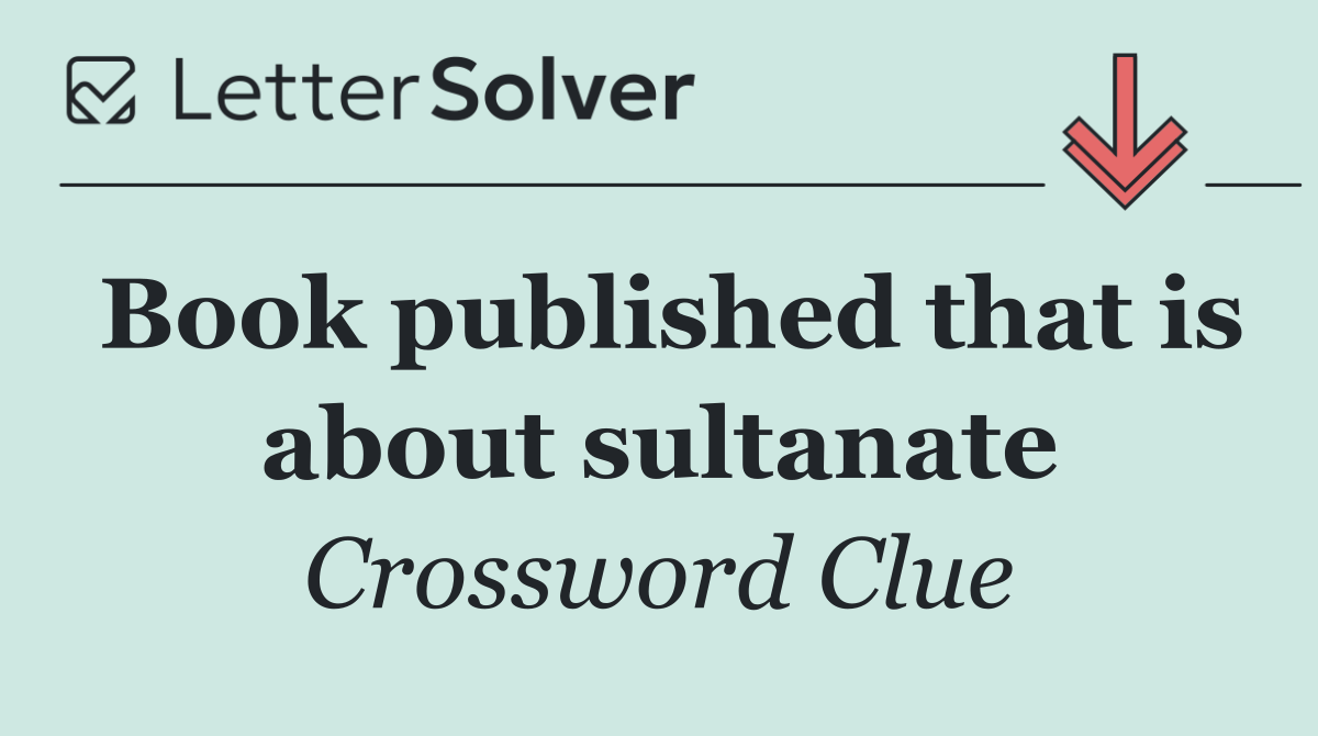 Book published that is about sultanate