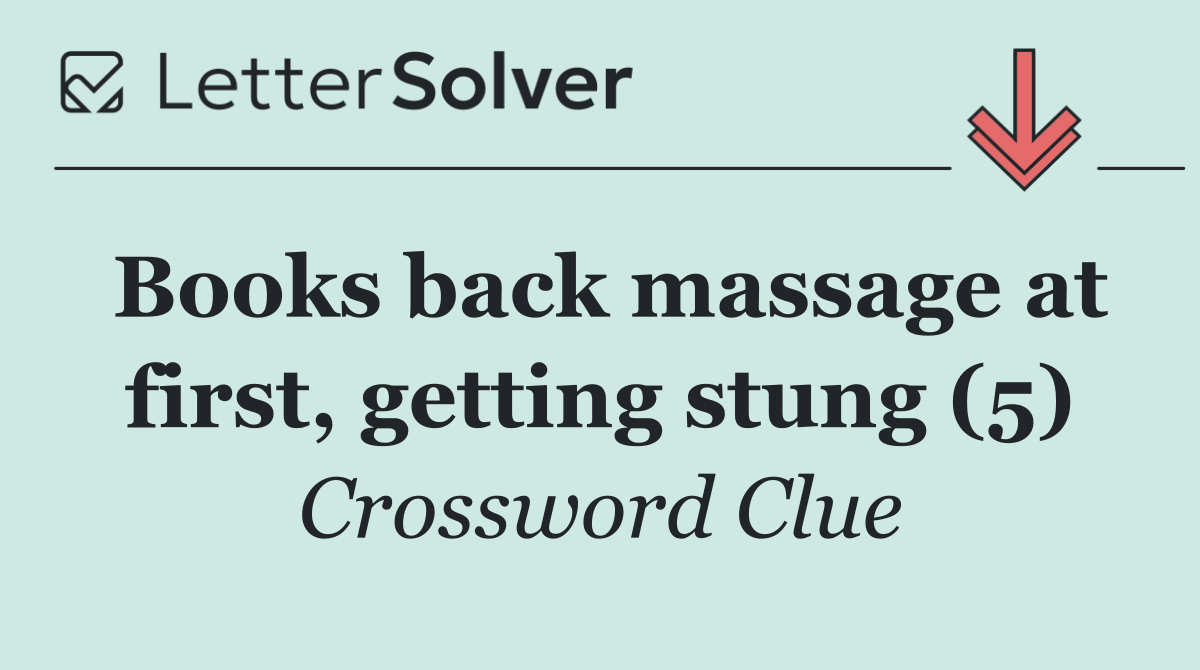 Books back massage at first, getting stung (5)