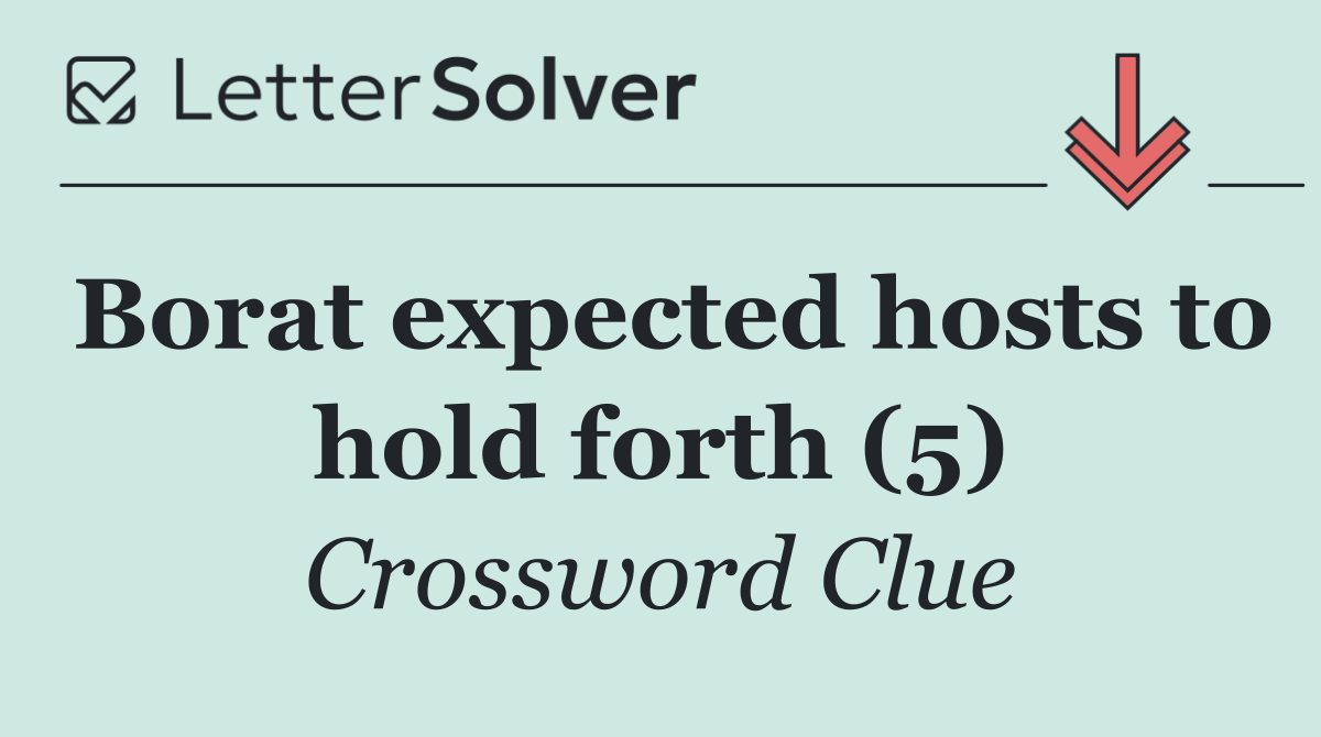 Borat expected hosts to hold forth (5)