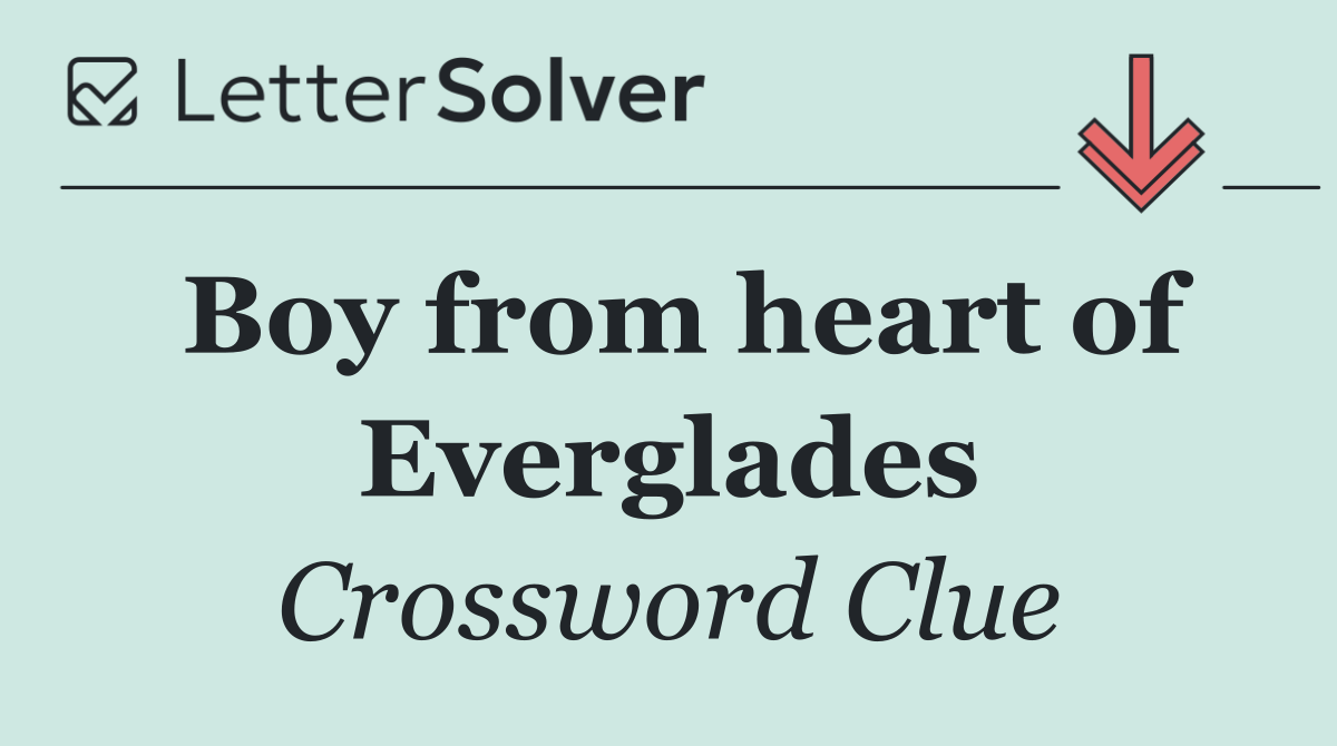 Boy from heart of Everglades