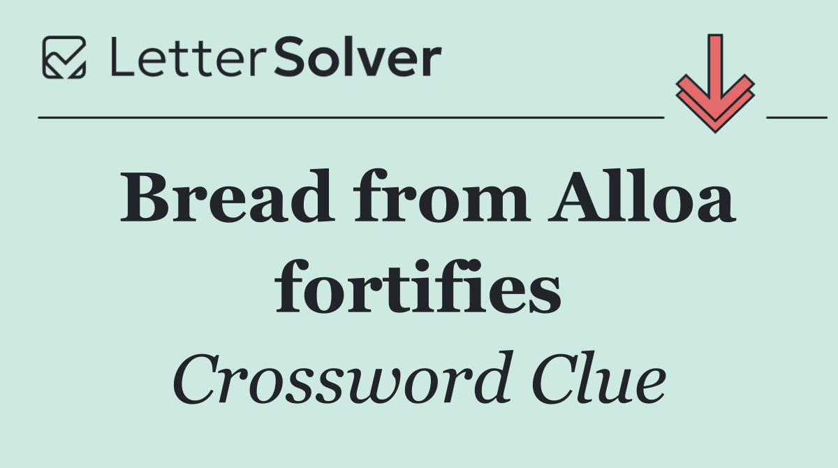 Bread from Alloa fortifies