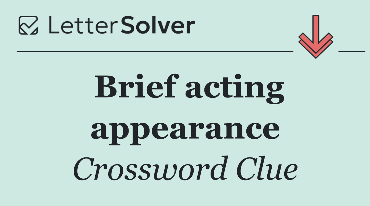 Brief acting appearance