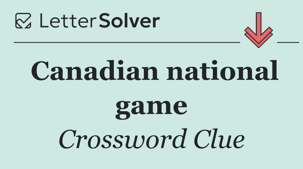 Canadian national game
