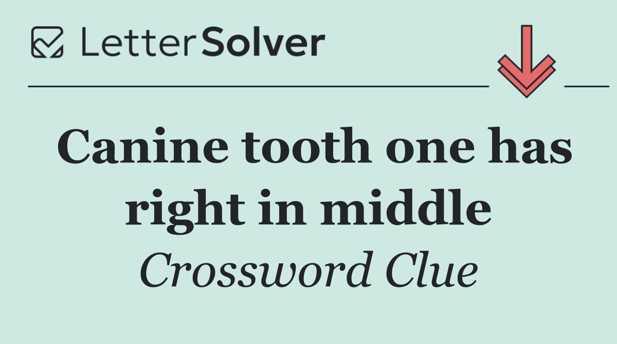 Canine tooth one has right in middle