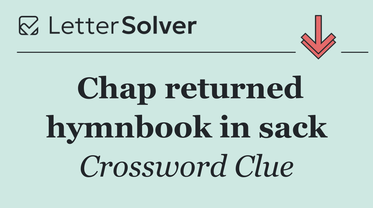 Chap returned hymnbook in sack