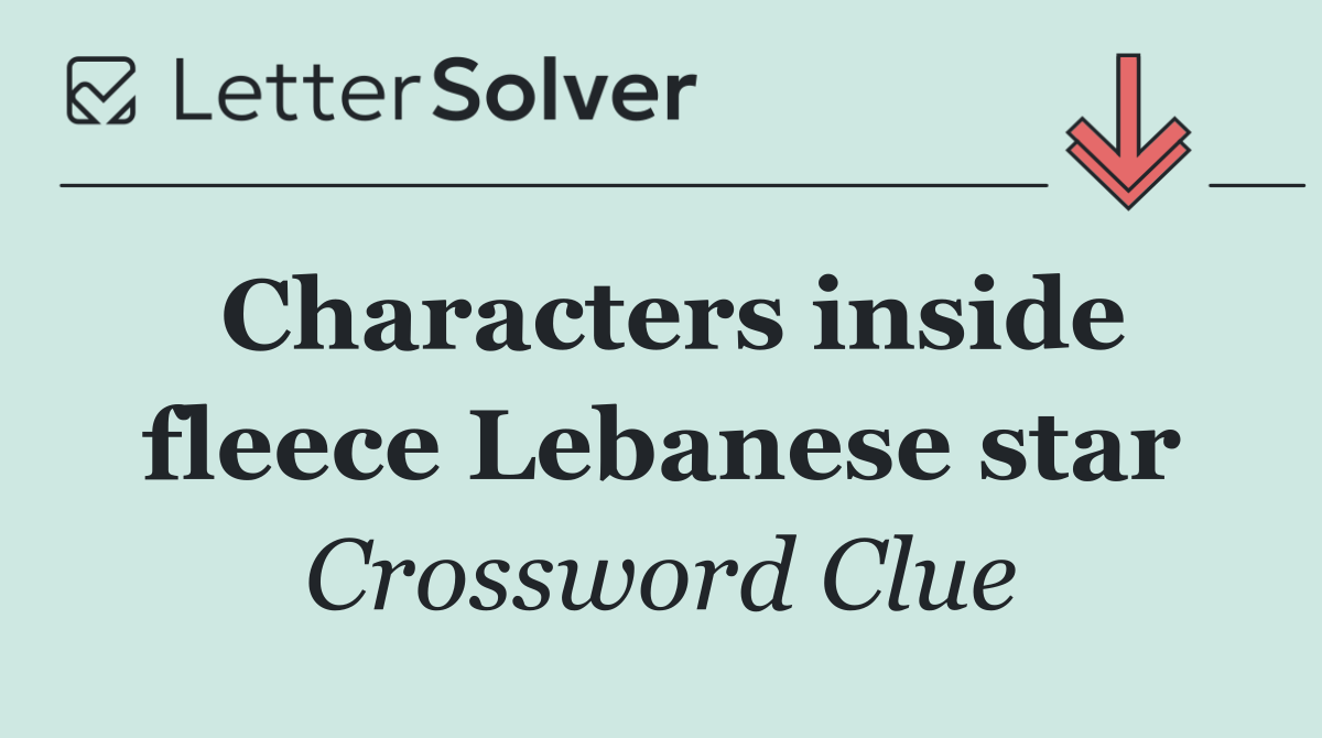 Characters inside fleece Lebanese star