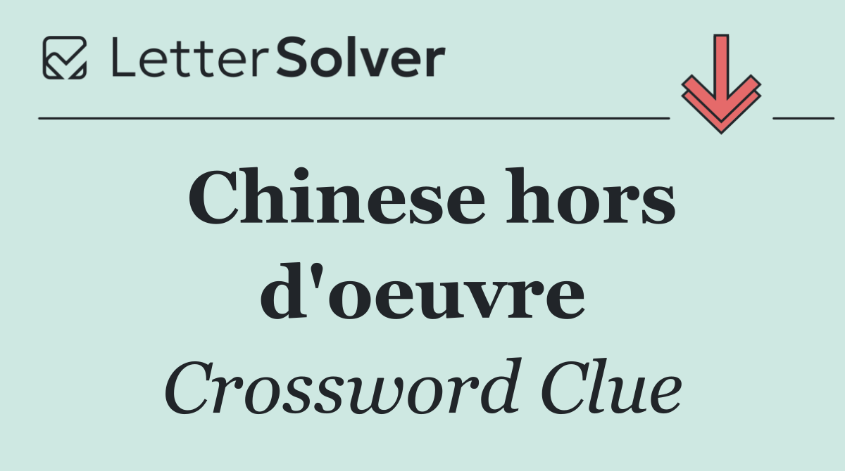 Chinese hors d'oeuvre