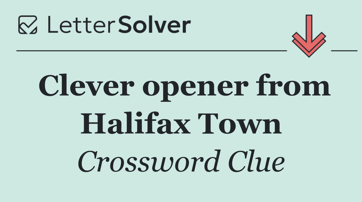 Clever opener from Halifax Town