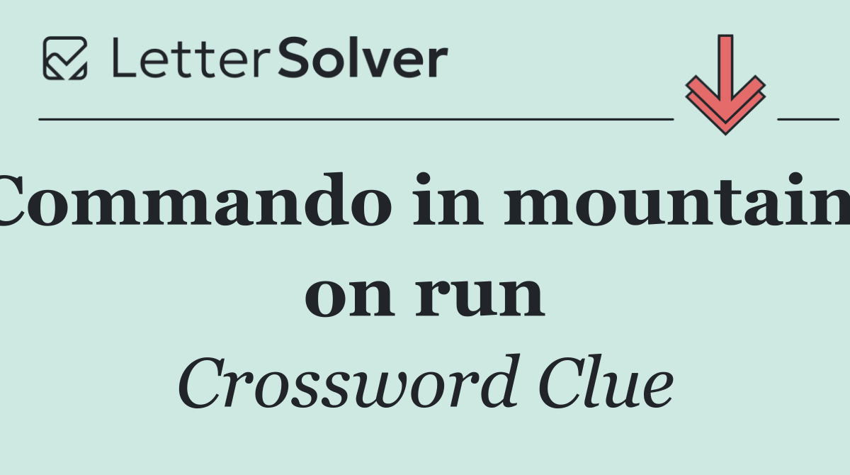 Commando in mountains on run