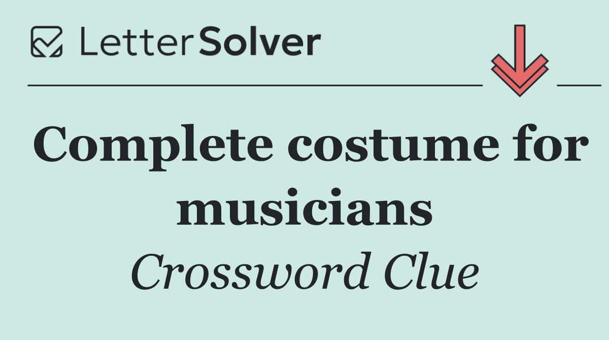 Complete costume for musicians