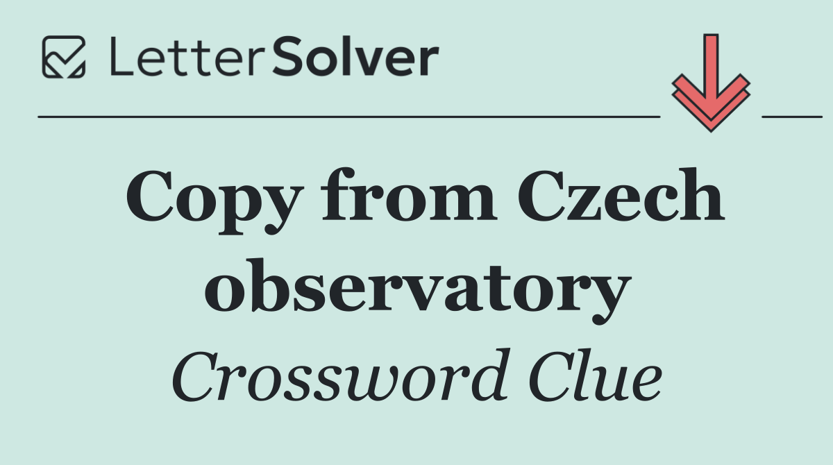 Copy from Czech observatory
