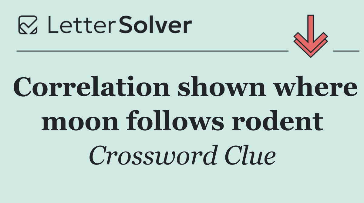 Correlation shown where moon follows rodent